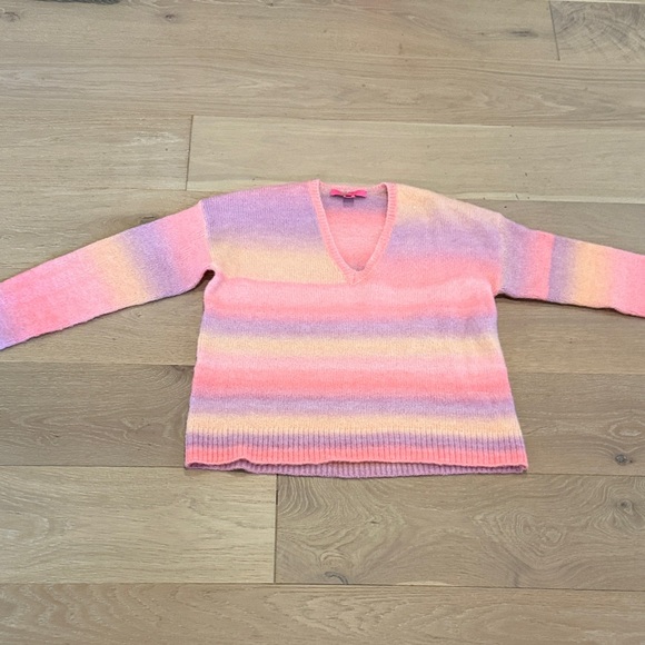 Lilly Pulitzer Women's Pink Yellow & Purple Striped V-Neck Sweater size small - Picture 5 of 11